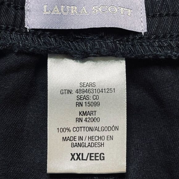 Laura Scott elastic Black Shorts Size XXL Cotton/Twill Pull on NWT - Picture 4 of 10